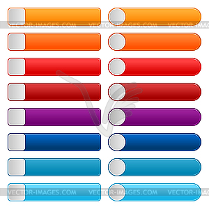 Colored blank long template web 2.0 buttons - vector clipart