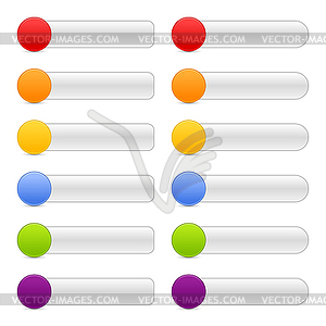 Lank colored button web 2.0 navigation panels - vector clipart