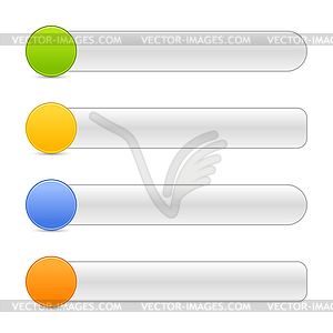 Blank colored button web 2.0 navigation panels - vector clipart