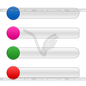 Blank colored button web 2.0 navigation panels - vector clip art