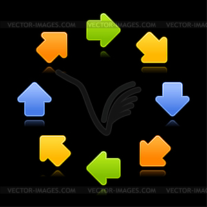 Красочных стрелка знак Web 2.0 кнопки - векторная графика