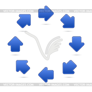 Синий знак цикла Web 2.0 Web кнопки стрелок - векторизованное изображение