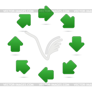 Green cycle sign web 2.0 web button of arrows - vector clipart