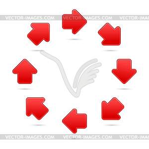 Red cycle sign web 2.0 web button of arrows - vector clip art
