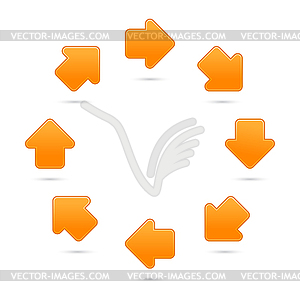 Оранжевый знак цикла Web 2.0 Web кнопки стрелок - векторное изображение