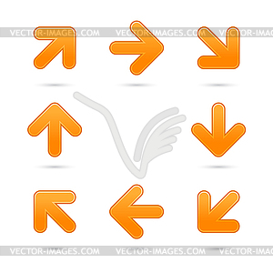 Orange arrow sign web 2.0 button - vector clipart