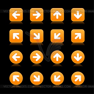 Set of orange arrows - vector image