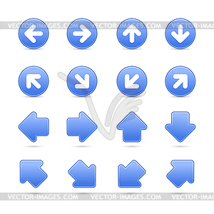 Set of blue arrows - vector clipart