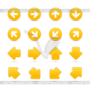 Yellow square arrow icons - vector clip art