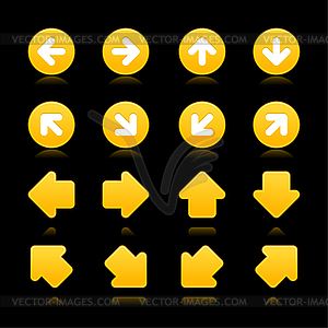 Set of yellow arrows - vector clip art