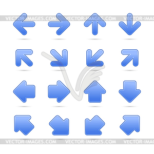 Set of blue arrows - vector image