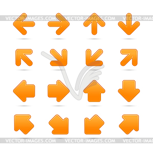 Set of orange arrows - vector image