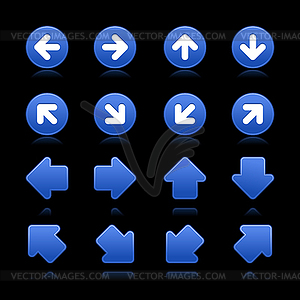 Синяя стрелка Web 2.0 веб-кнопок - векторное изображение EPS