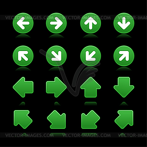 Set of green arrows - vector image