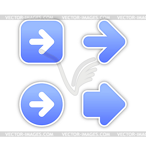 Set of blue arrows - vector clip art