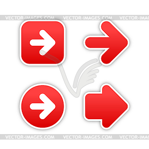 Set of red arrows - vector clip art