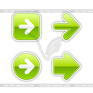Набор зеленые стрелки - иллюстрация в векторном формате