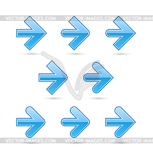 Glossy blue arrows - vector clipart