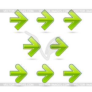 Green arrow web 2.0 icons - vector image