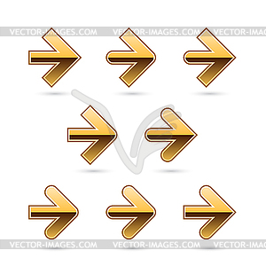 Gold arrows - vector clip art