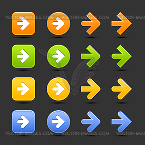 Color smooth arrow icon web 2.0 buttons - vector clip art