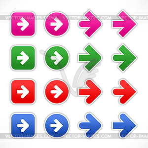 Set of color arrows - color vector clipart