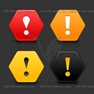 Warning attention icon web 2.0 buttons - vector image