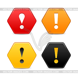 Warning attention icon web 2.0 buttons - vector clipart