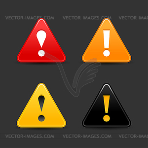 Warning icon web 2.0 buttons with exclamation mark - royalty-free vector clipart