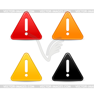 Warning icon web 2.0 buttons with exclamation mark - vector clipart