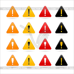 Attention signs with exclamation symbol - vector clip art