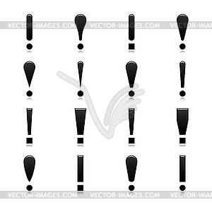 Black exclamation marks - vector image