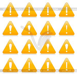 Yellow matted attention signs - vector clipart