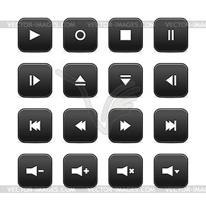 Media control web 2.0 buttons - vector image