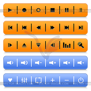 Media Control Web 2.0 кнопки - векторный клипарт Royalty-Free