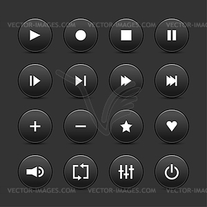 Media control web 2.0 buttons - vector clip art