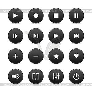 Media control web 2.0 buttons - vector clipart