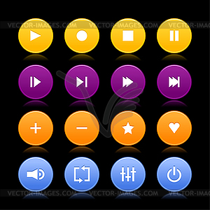 Media control web 2.0 buttons - vector image