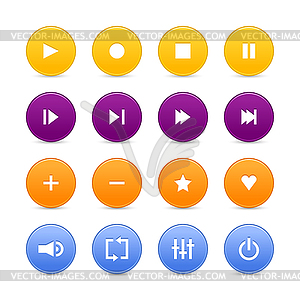 Media control web 2.0 buttons - vector clipart