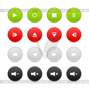 Media Control Web 2.0 кнопки - векторное изображение EPS