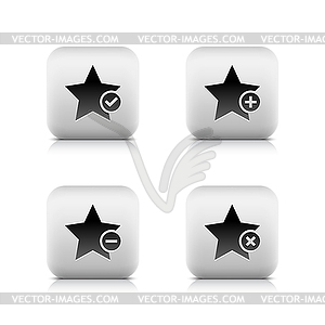 Web 2.0 button star icons - vector image