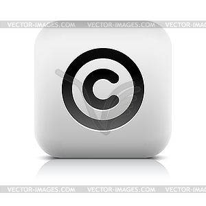 Vweb 2.0 button with copyright symbol - vector EPS clipart