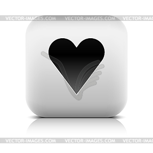 Web 2.0 button with heart symbol - vector clipart