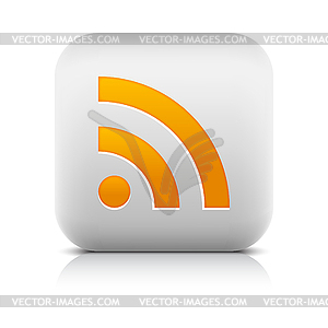 Web button with RSS sign - vector clip art