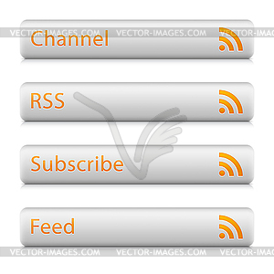 Web 2.0 buttons with RSS sign - vector clipart