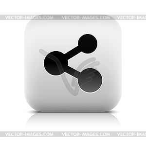 Web 2.0 button with share symbol - vector image