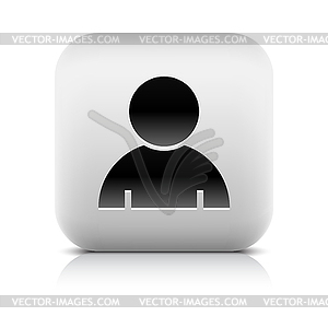 Web 2.0 button with user profile symbol - vector clip art