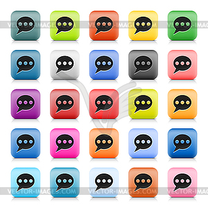 Web buttons with chat sign - color vector clipart