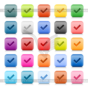 Web 2.0 buttons with check mark - vector clip art