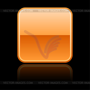 Orange glossy blank web 2.0 button - vector clipart